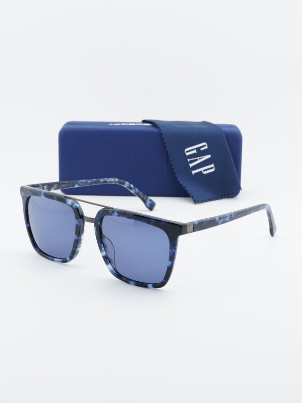GAP SGP006 0NAH Square Sunglasses – Navy Havana / Grey